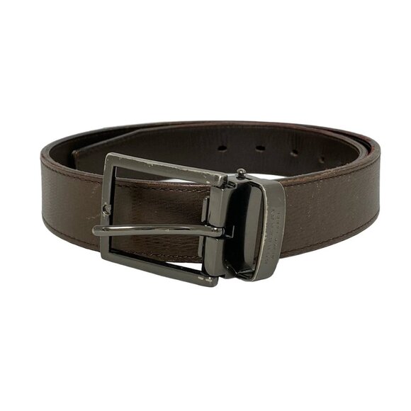 Auth Burberry Blue Label - Dark Brown Silver Leather Belt - Picture 1 of 15